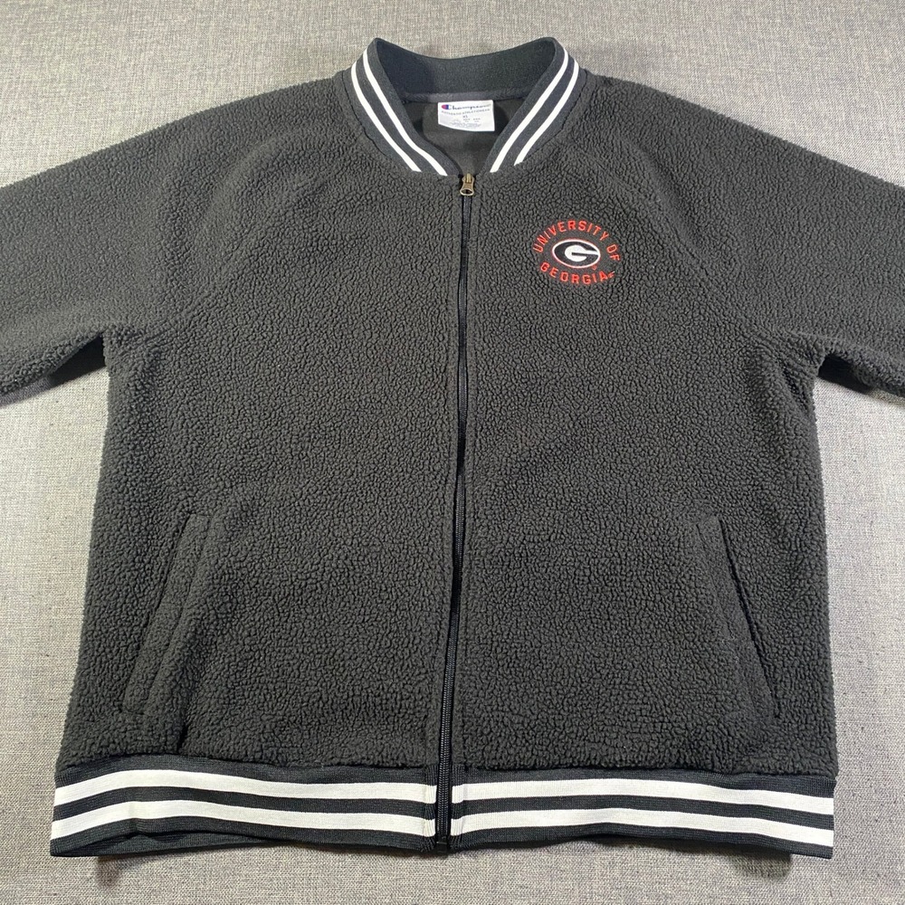 Champion University of Georgia Bulldogs NCAA Fleece Jacket Mens XL Deep Pile